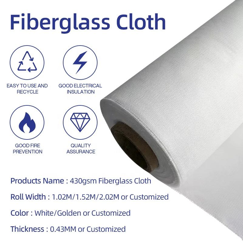 Glass Plain Weave Reinforce 4oz 6oz 100G Glass Fibre Cloth Fiberglass For Boats Surfboards